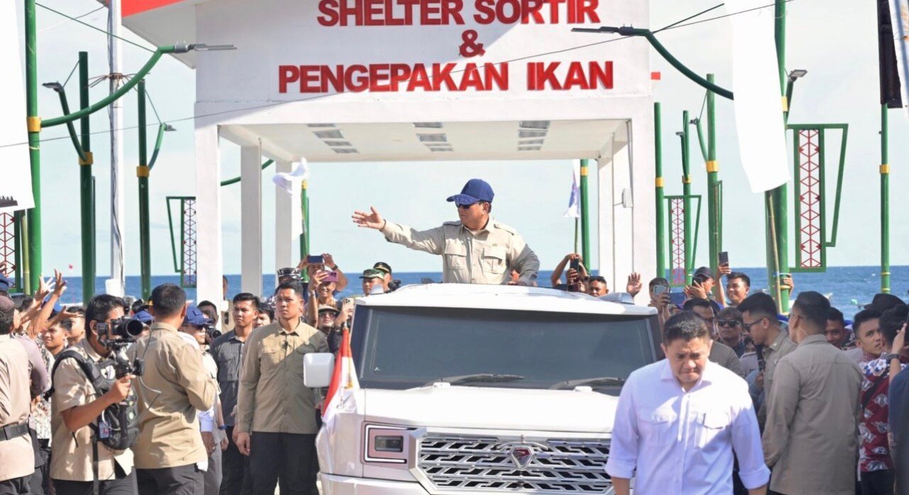 Presiden Prabowo Subianto meninjau langsung Kampung Nelayan Merah Putih (KNMP) di Kelurahan Leato Selatan, Kota Gorontalo, pada Sabtu, 9 Mei 2026. Foto: BPMI Setpres/Rusman